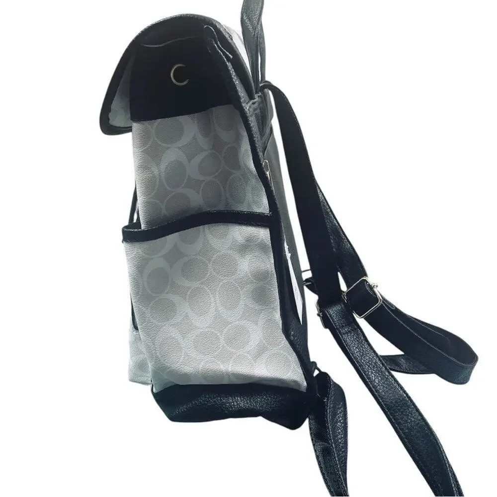 Designer White Gray Track Colorblock Backpack